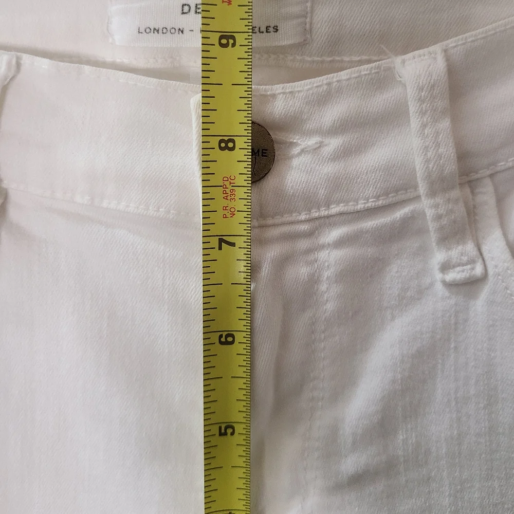 FRAME Le Skinny De Jeanne Crop Distressed Jeans in Blanc White Sz 27 - Picture 12 of 13